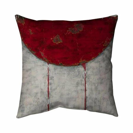 FONDO 26 x 26 in. Red Half Circle-Double Sided Print Indoor Pillow FO2790692